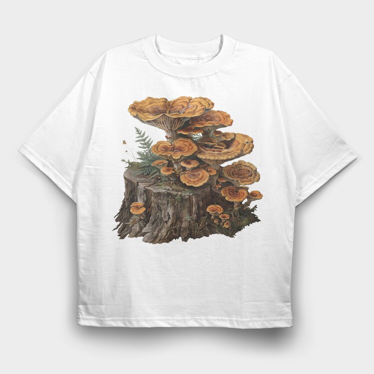 Mushroom Stump Fungi, Tricou Oversize Barbati (Unisex)