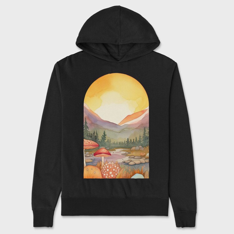Mushroom Sunset, Hanorac Oversize Barbati (Unisex)
