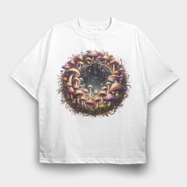Mushroom Wreath 90712360, Tricou Oversize Barbati (Unisex)