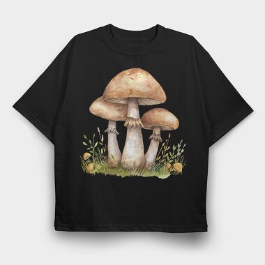Mushrooms In Grass, Tricou Oversize Barbati (Unisex)