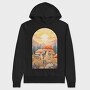Mushrooms Sunset Light, Hanorac Oversize Barbati (Unisex)