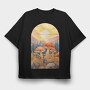 Mushrooms Sunset Light, Tricou Oversize Barbati (Unisex)