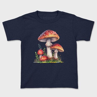 Mushrooms Watercolor Clipart, Tricou Copii