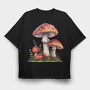 Mushrooms Watercolor Clipart, Tricou Oversize Barbati (Unisex)