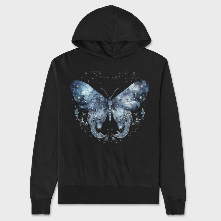 Mystic Butterfly Night, Hanorac Oversize Barbati (Unisex)