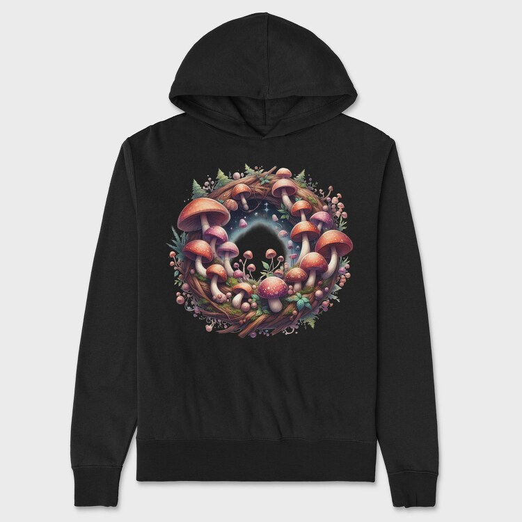 Mystic Fantasy Mushrooms, Hanorac Oversize Barbati (Unisex)