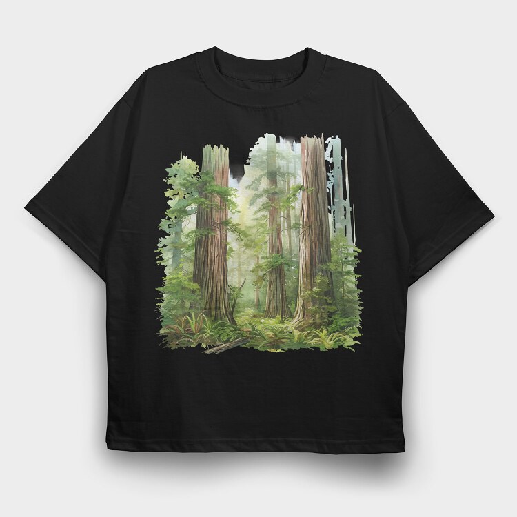 Mystic Forest Garden, Tricou Oversize Barbati (Unisex)