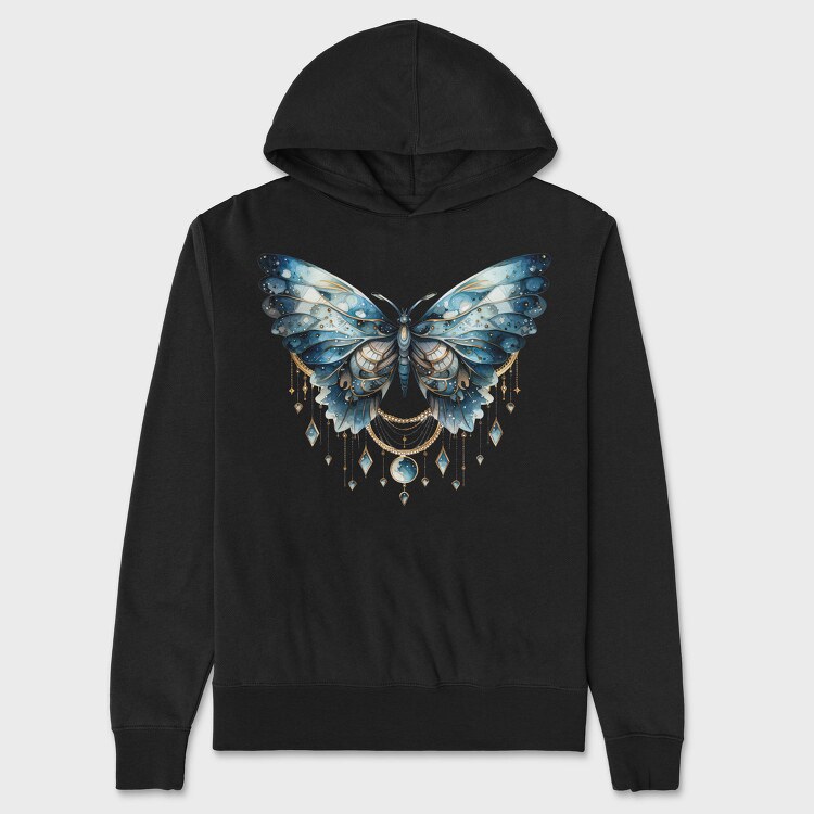 Mystic Moon Butterfly, Hanorac Oversize Barbati (Unisex)