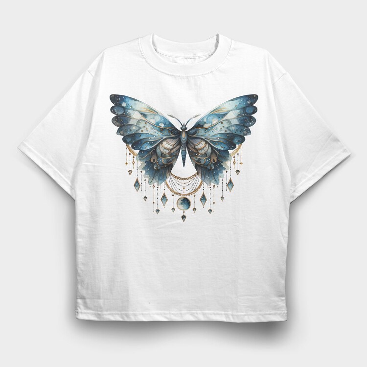 Mystic Moon Butterfly, Tricou Oversize Barbati (Unisex)