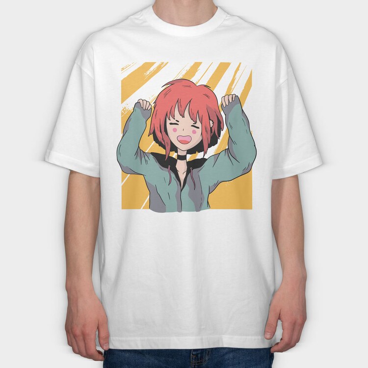 Happy Girl Scream, Tricou Oversize Barbati (Unisex)