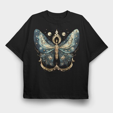 Mystic Moth Moon, Tricou Oversize Barbati (Unisex)