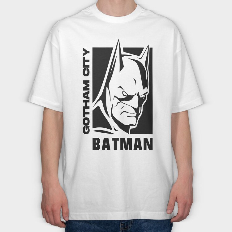 Batman Gotham City Face, Tricou Oversize Barbati (Unisex)