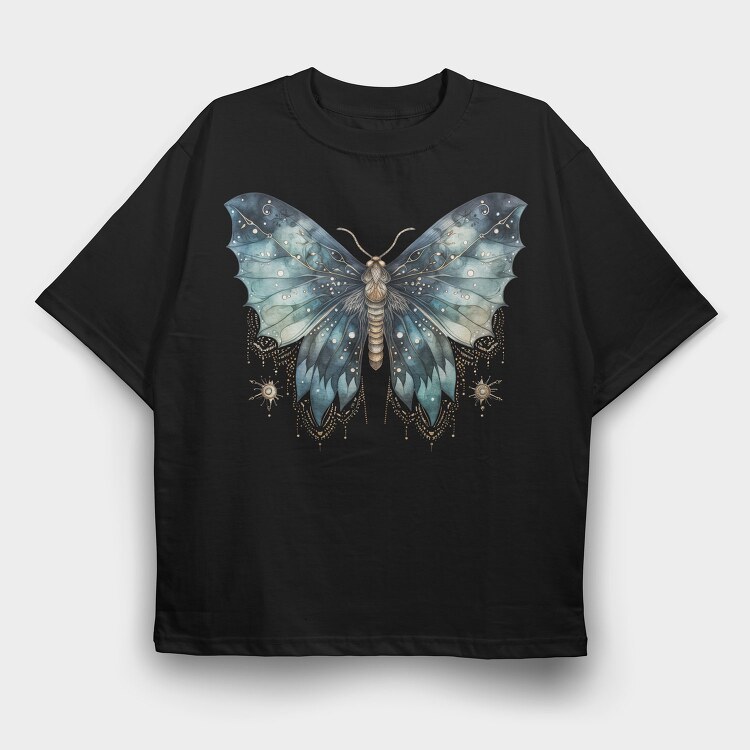 Mystic Wings Moon, Tricou Oversize Barbati (Unisex)