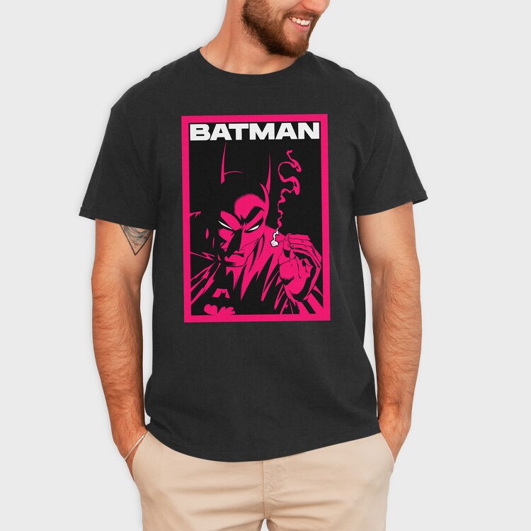 Batman Neon Pink, Tricou Barbati (Unisex)