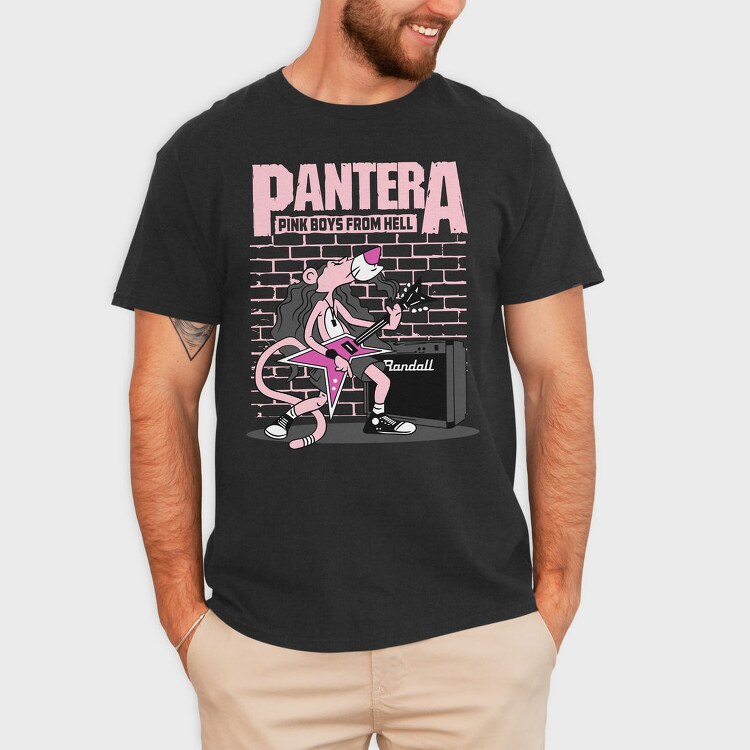 Pink Pantera Guitar, Tricou Barbati (Unisex)