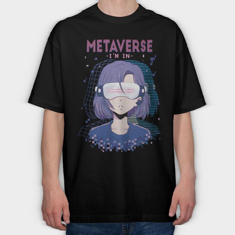 Metaverse In, Tricou Oversize Barbati (Unisex)