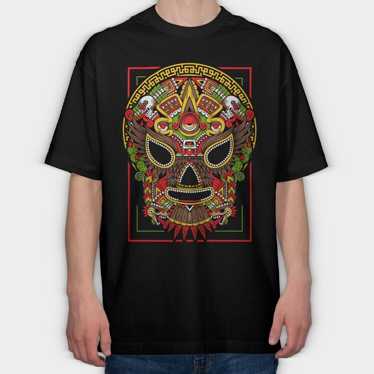 Mexican Mask, Tricou Oversize Barbati (Unisex)