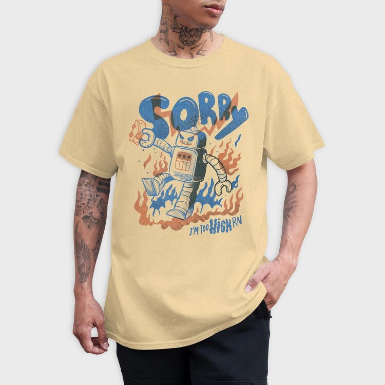 Robot Invasion 04, Tricou Barbati (Unisex)