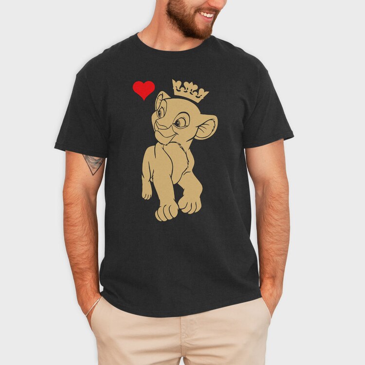 Simba Crown Heart, Tricou Barbati (Unisex)