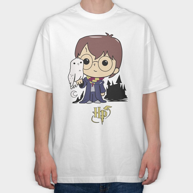 Harry Potter Owl Magic, Tricou Oversize Barbati (Unisex)