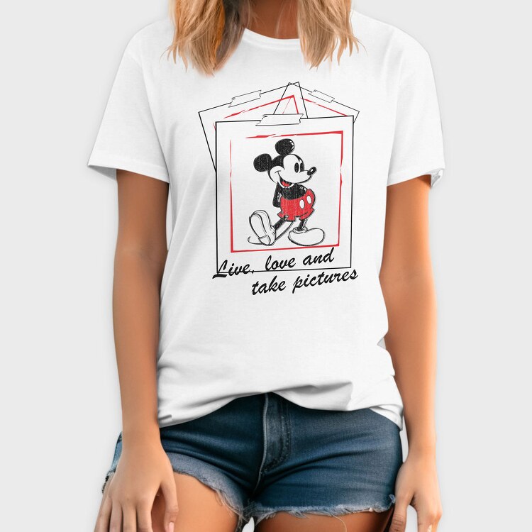 Mickey Live Love, Tricou Barbati (Unisex)