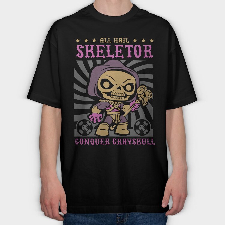Skeletor Skull Conquer, Tricou Oversize Barbati (Unisex)