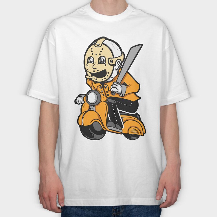 Jason On Scooter, Tricou Oversize Barbati (Unisex)