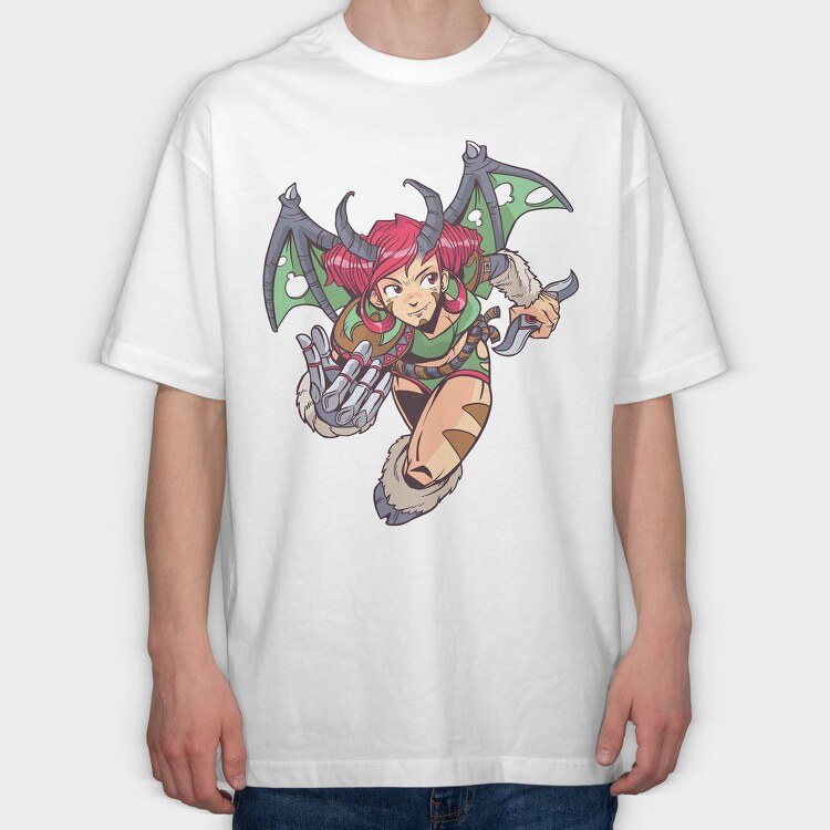 Demon Girl Hunt, Tricou Oversize Barbati (Unisex)