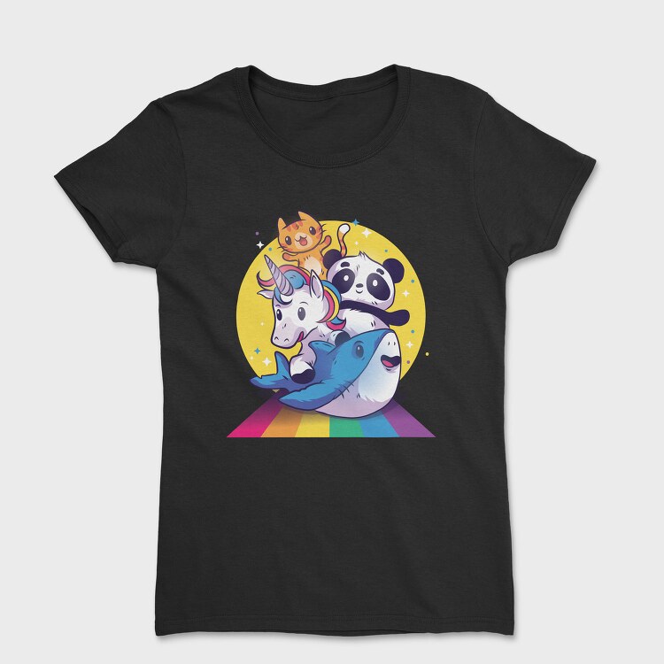 Rainbow Cute Animals, Tricou Femei