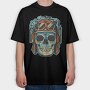 Skull Aviator Goggles, Tricou Oversize Barbati (Unisex)