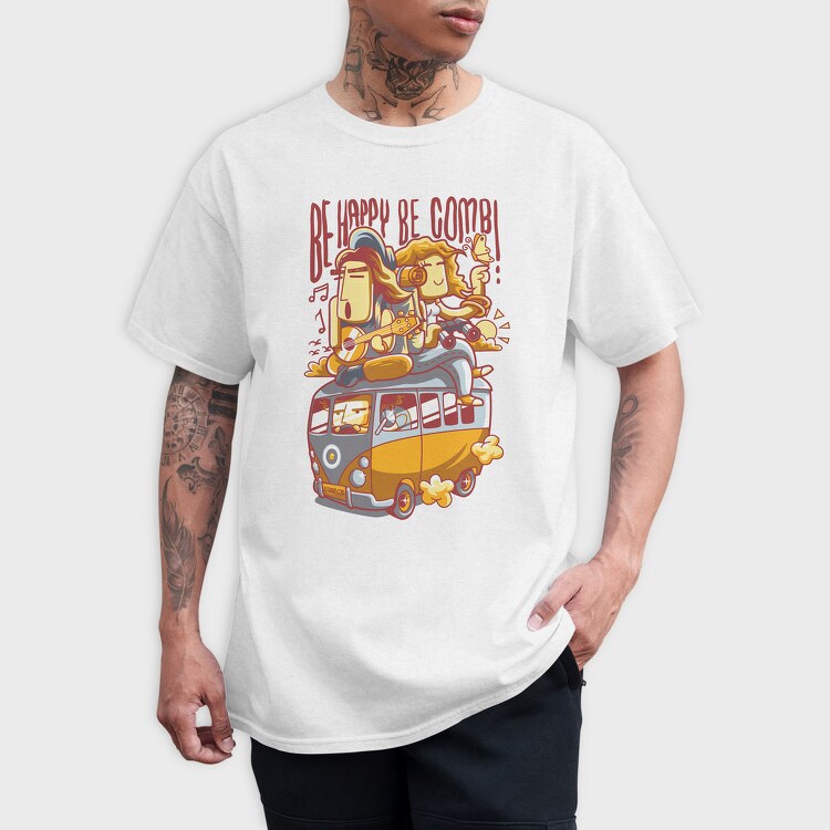 Be Happy Bus Ride, Tricou Barbati (Unisex)