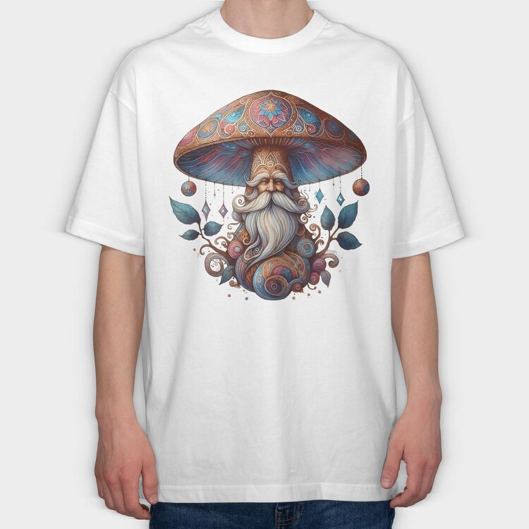 Mushroom Spirit Gnome, Tricou Oversize Barbati (Unisex)
