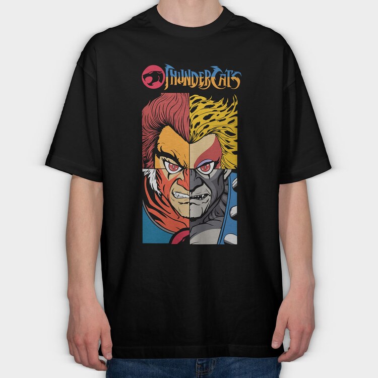 Thundercats Split Face, Tricou Oversize Barbati (Unisex)