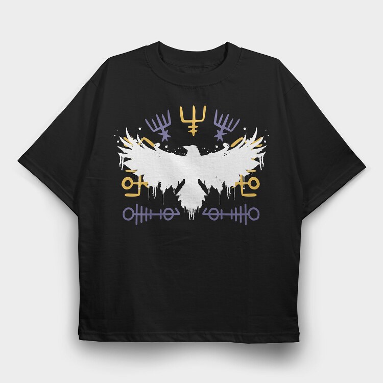 Raven Viking, Tricou Oversize Barbati (Unisex)