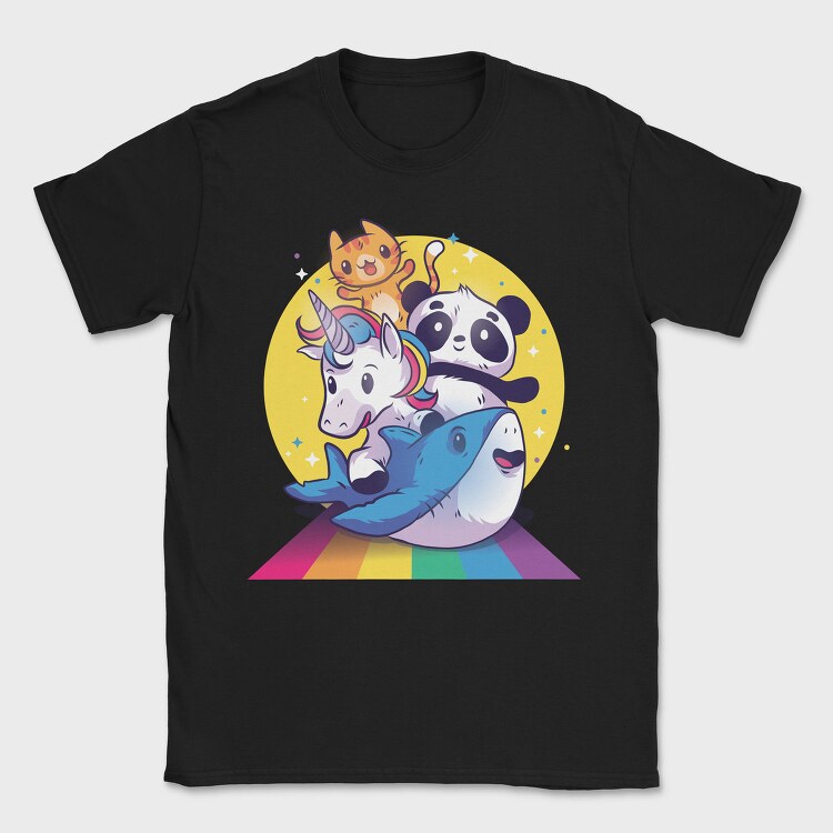 Rainbow Cute Animals, Tricou Barbati (Unisex)