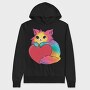 Rainbow Cat Heart, Hanorac Oversize Barbati (Unisex)