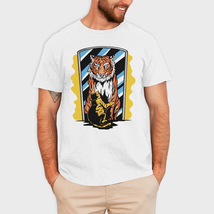 Tiger Cat Embrace, Tricou Barbati (Unisex)