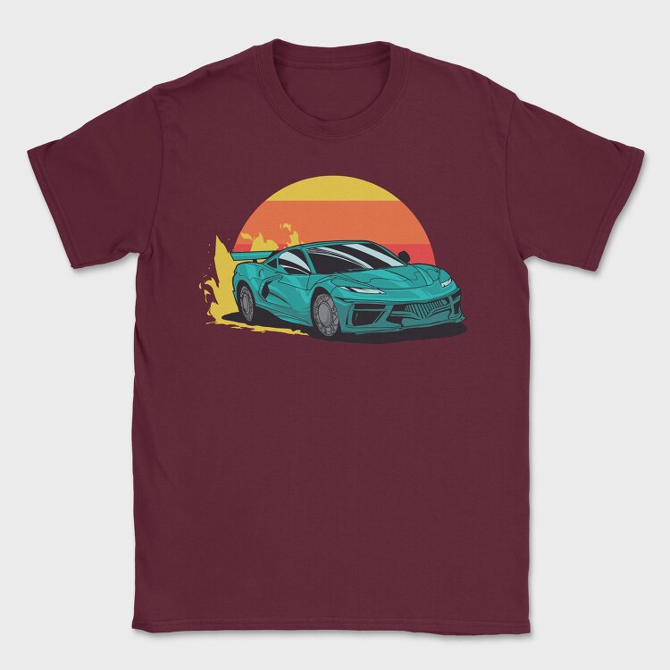 Racecar Retro Sunset, Tricou Barbati (Unisex)