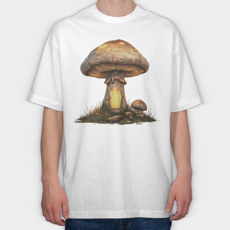 Mushroom Light Clipart, Tricou Oversize Barbati (Unisex)