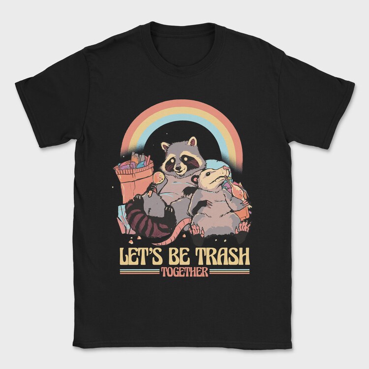 Raccoon Possum Garbage Rainbow, Tricou Barbati (Unisex)