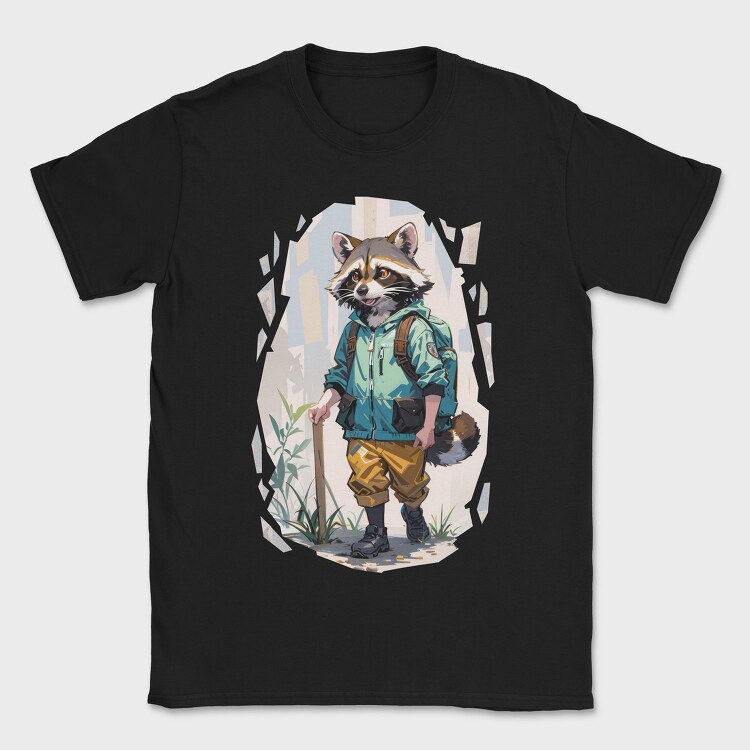 Raccoon Hiking, Tricou Barbati (Unisex)