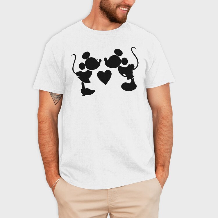 Mickey Mouse Love, Tricou Barbati (Unisex)