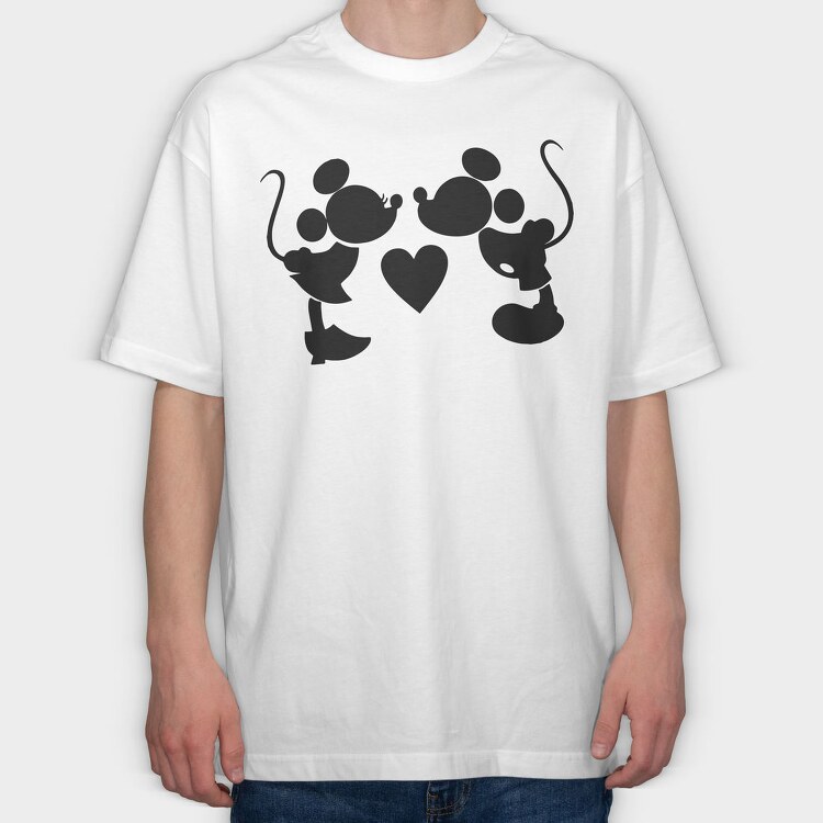 Mickey Mouse Love, Tricou Oversize Barbati (Unisex)