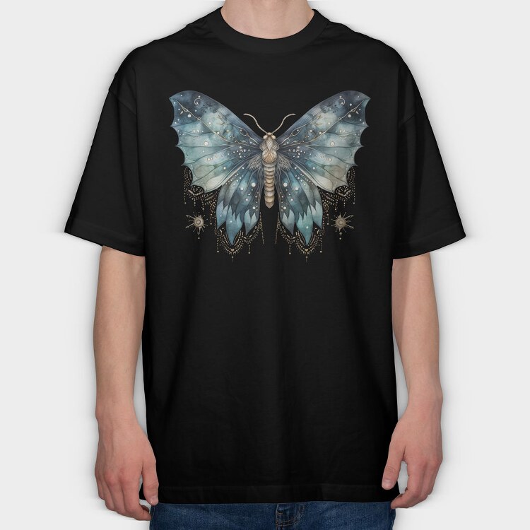 Mystic Wings Moon, Tricou Oversize Barbati (Unisex)