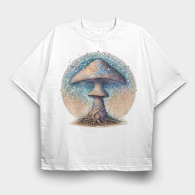 Mystical Fantasy Mushroom, Tricou Oversize Barbati (Unisex)