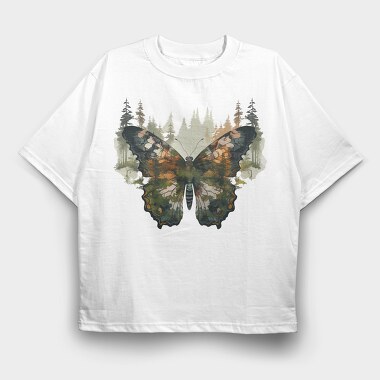 Nature Butterfly Forest, Tricou Oversize Barbati (Unisex)