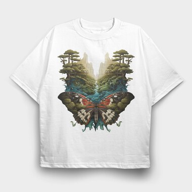 Nature Wing Island, Tricou Oversize Barbati (Unisex)