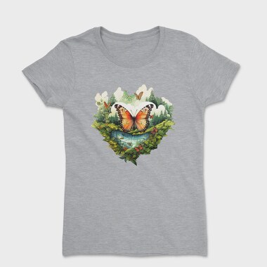 Nature With Butterfly Sublimation 95105158, Tricou Femei