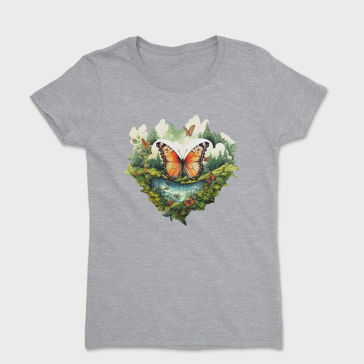 Nature With Butterfly Sublimation 95105158, Tricou Femei