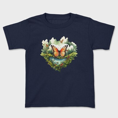 Nature With Butterfly Sublimation 95105158, Tricou Copii
